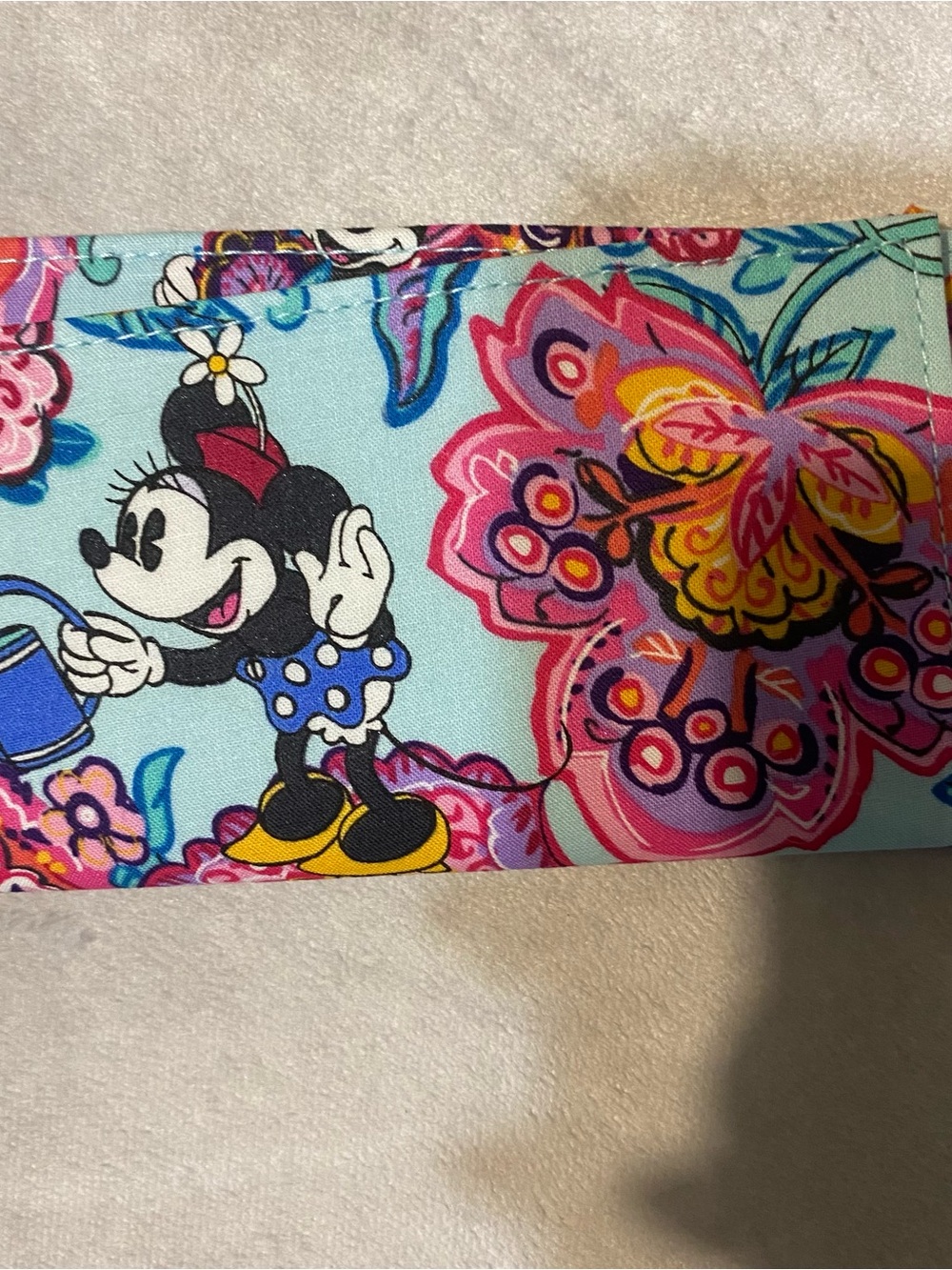 Disney Vera Bradley Checkbook Cover Mickey's Colorful Garden Print Minnie Mouse - Picture 7 of 7